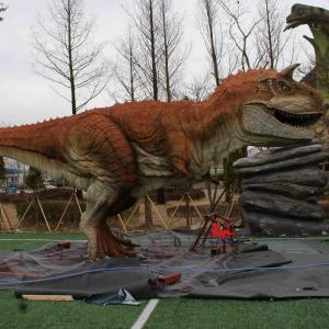 China Theme Park Equipment Realistic Animatronic Dinosaur Model Carnotaurus Statue supplier
