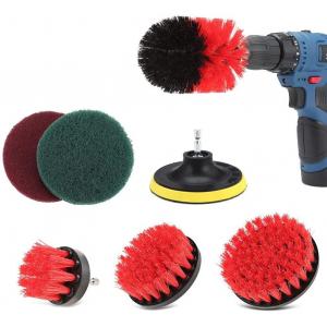 China 7pcs Drill Cleaning Brush Scouring Pad Attachments Medium Hard Bristles SGS supplier
