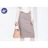 Ribbed Back Slit Womens Knit Skirt Pencil Fitted Back Opening Wrap Middle Size