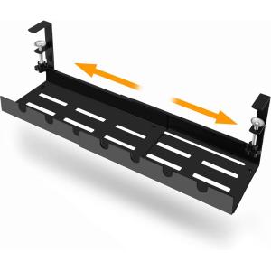 China Single Tier Telescopic Steel Cable Wiring Tray for Under Desk No Drilling Required Home supplier