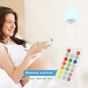 RGB color changeable Plug-in Night Light with Remote Dimmable LED Nightlights for Kids room bedroom