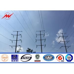 Powder Painting 12M Galvanised Steel Poles 1.8 Safety Factor Steel Transmission Poles