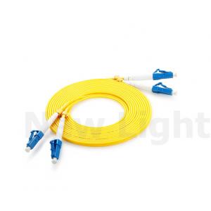 China LC - LC Single Mode 9/125 Yellow PVC Fiber Optic Cable Double Fiber 2.0 / 3.0 mm supplier