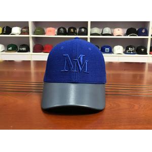 Curve bill Customize 6panel  navy blue 3D embroidery M letter baseball caps hats