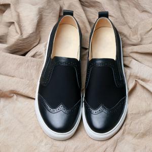 high quality black slip-up shoes cow hide sneakers couples loafers lovers loafers designer suede loafers BS-B6