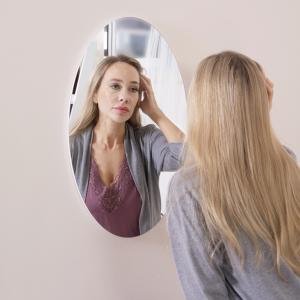 Durable Wall Mounted Makeup Mirrors Oval Frameless Bathroom Mirror