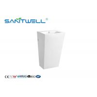 China Rectangular China Supplier White Bathroom Ceramic Basin With Pedestal White Color Finish on sale