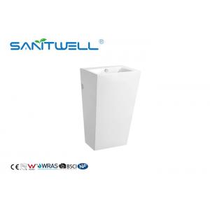 Rectangular China Supplier White Bathroom Ceramic Basin With Pedestal White Color Finish