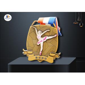 Zinc Alloy Metal Awards Dancing Stock Medals Antique Gold Plating Soft Enamel