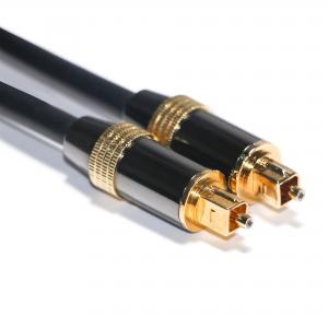 Toslink Digital Cable OB6.0 PVC Rope Plated Black Metal Rim Golden Interface 1.2M 2M