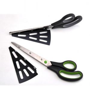 China FDA PP Small Kitchen Tools , Pizza Cutter Scissors With Detachable Spatula supplier