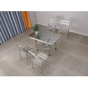 China Polished Furniture Aluminium Profiles Rectangular Folding Aluminum Table Chairs supplier
