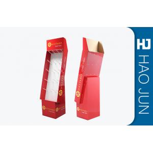 OEM/ODM Eco-Friendly Cardboard Display Stands In Red With Long Hooks For Promotion
