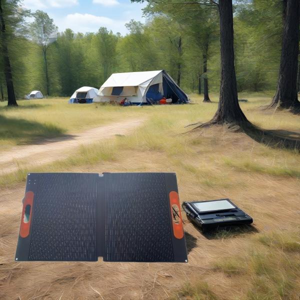 China Panel solar de ETFE de 2 plegados al aire libre 100W impermeable plegable con conectores MC4 para uso al por mayor y OEM supplier