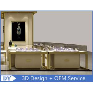 China OEM Custom Luxury Glass Jewelry Showcase Counter With Led supplier
