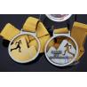 China Cut Out Design Custom Award Medals , Personalised Medals With Yellow Ribbon wholesale