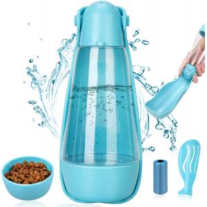 China ABS Portable Pet Water Dispenser Feeder Container With Drinking Cup Bowl Outdoor Hiking supplier