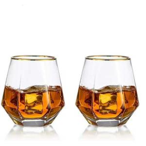 12 Oz Clear Diamond Old Fashioned Glass Party Gifts Rock Whiskey