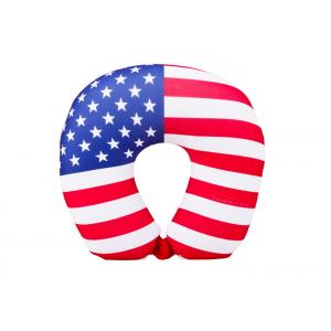 Personalized US Flag Airplane Neck Pillow , U Shaped Neck Pillow For Travel