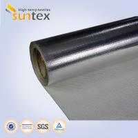 China Heat Reflective Silver Aluminum Fiberglass Cloth Laminated Glass Fiber Fabrics For Fire Blankets on sale