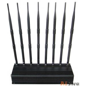 China 8 Antennas 16W UHF VHF Jammer , 4G Lte Wireless Internet Wimax Jammer 315Mhz/433Mhz supplier