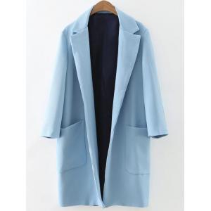 China fashion lapel collar long sleeve cotton+polyester  ladies coat supplier