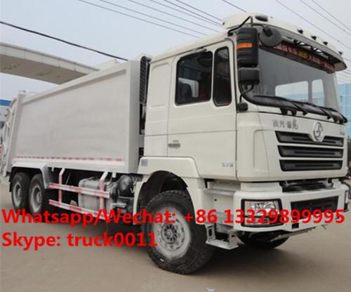customized SHACMAN 6*4 LHD18 cubic meters compression garbage truck for sale,