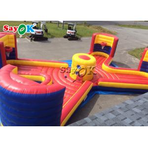 Inflatable Backyard Games 38*14ft Inflatable Sports Games Bungee Run Basketball Toss Game 4 People For Amusement Park