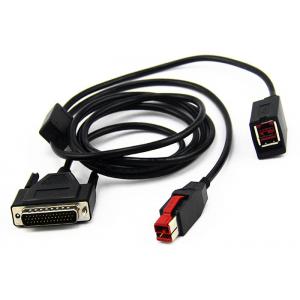 12 V Powered USB Y Cable / Mini USB Extension Cable Black Color For Pos System