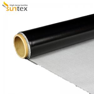 Single Side Silicone Coated Fiberglass Cloth Black Silicone Fabric
