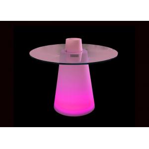 China Colors Changing Glass Top LED Cocktail Table High Standing Poseur Bar Club Use wholesale