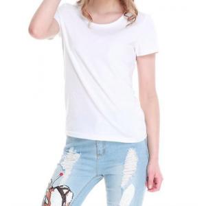 China Blank White Short Sleeve Bamboo T Shirt O Neck L, M, S, XL, Xs, XXL, XXS, XXXL supplier