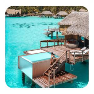 Resort Villa Hotel Swimming Pool with Pool Window Prefab Modular and 100mm Thickness