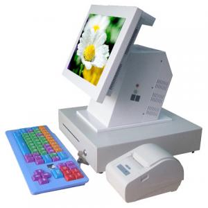 15" terminal de position d'écran tactile, vente au détail/systèmes position de restaurant avec l'imprimante, clavier, affichage de client