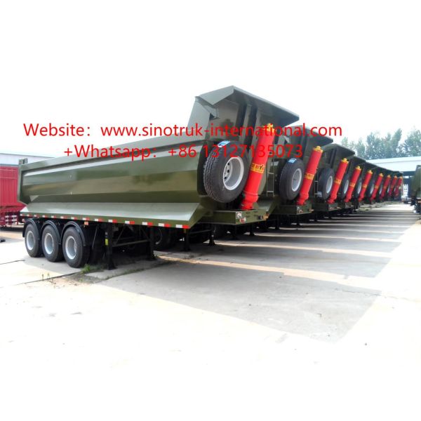 48CBM U-Type 3-Axle Semi-Dump Trailer for Construction