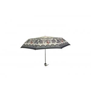 21 Inch 8 Ribs Flower Foldable Umbrella Polyester / Pongee Fabric Customized Logo