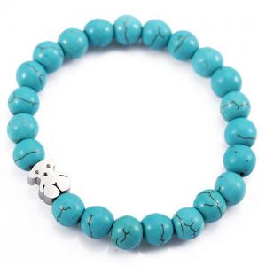 Size Customized Handmade Beaded Bracelets 6mm Turquoise Stone Bracelet