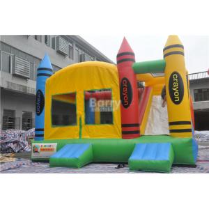 China PVC Tarpaulin Inflatable Combo , 5x4x3.6m Kids Inflatable Bounce House With Slide supplier