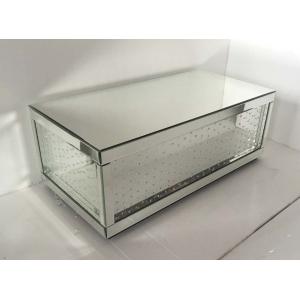 China Fashion Mirrored Cube Coffee Table , 120 * 60 * 45cm Mirrored Glass Coffee Table supplier