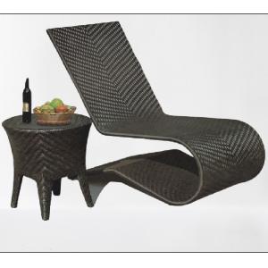 Wicker rattan Garden lounge chair Outdoor aluminum swimming pool chair beach sun bed pool chaise lounge---6135