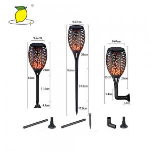 China Black 1W LED Flickering Flame Solar Lights For Park Decoration Automatic On Dusk supplier