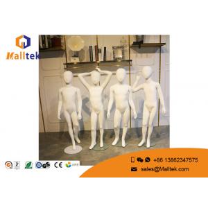 FRP Fiberglass Mannequins , Full Body Gloss White Color Child Mannequin