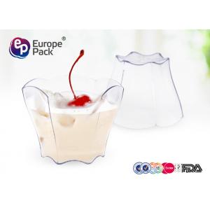 Clear Plastic Dessert Cups 2.5Oz  Flower Shape Dessert Cups 70Ml For Party And Wedding