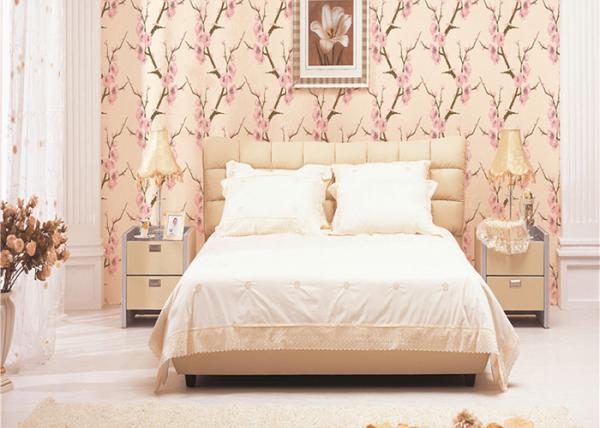 3D Effect Peach Blossom Pattern Chinese Style Wallpaper For Room Decoration ,