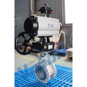 China Pneumatic Actuator Operated Butterfly Valve Flanged Type Double Acting / Spring Return Air open actuated  valve = supplier