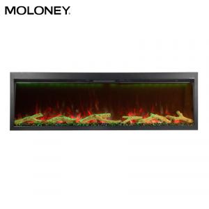 95" Faux Wood Insert Electric Fireplace Adjustable Heating Vent Three Dimming LED Colorful Flame