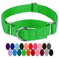 China Heavy Duty Soft Nylon Dog Collar , Metal Buckle Dog Collar 21 Colors Option on sale