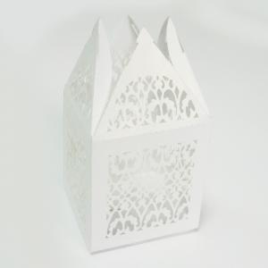 China Pantone color white laser cut Decorative Cupcake Wrappers with SGS-COC-007396 supplier