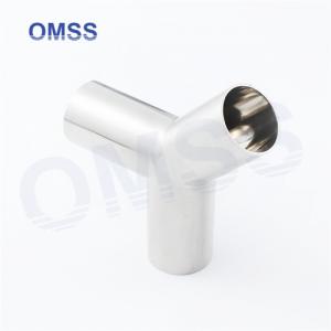 China Metric Sanitary Fittings 316l Food Grade Stainless Steel Pipe Fitting Y Type Tee Pipe Fitting supplier