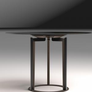 China OEM Luxury Living Room Furniture Black Legs Round Dining Table supplier
